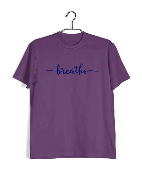 Yoga Breathe Sports Fitness Casual Graphic Printed T-Shirt for Men
