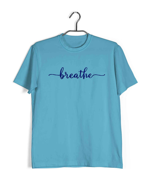 Yoga Breathe Sports Fitness Casual Graphic Printed T-Shirt for Men