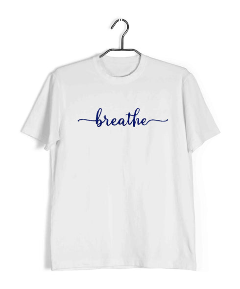 Yoga Breathe Sports Fitness Casual Graphic Printed T-Shirt for Men