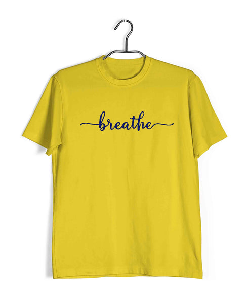 Yoga Breathe Sports Fitness Casual Graphic Printed T-Shirt for Men