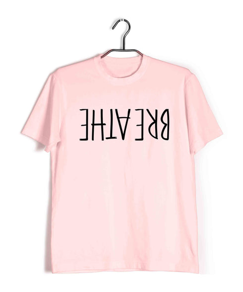 Yoga Reminder to Breathe Sports Fitness Casual Graphic Printed T-Shirt for Men