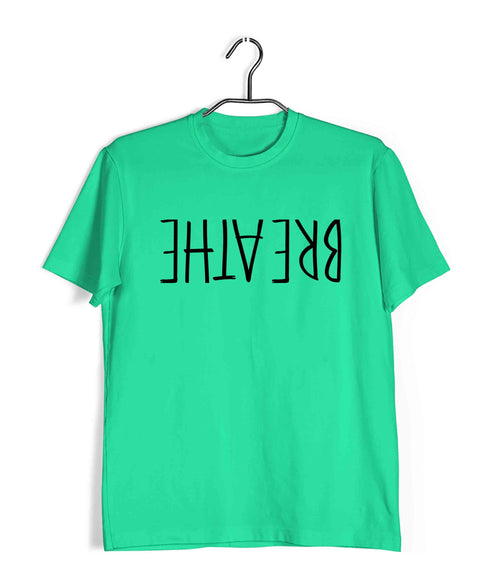 Yoga Reminder to Breathe Sports Fitness Casual Graphic Printed T-Shirt for Men