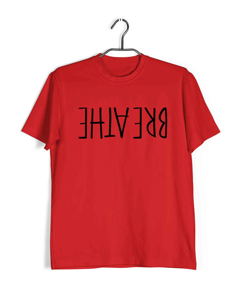 Yoga Reminder to Breathe Sports Fitness Casual Graphic Printed T-Shirt for Men