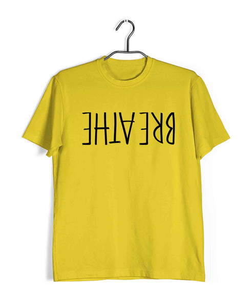 Sports Fitness Yoga Reminder to Breathe Custom Printed Graphic Design T-Shirt for Women