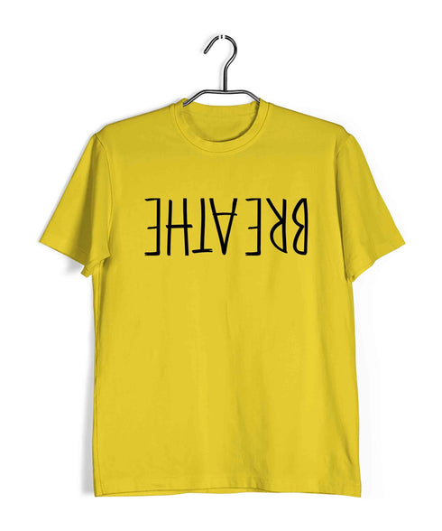 Yoga Reminder to Breathe Sports Fitness Casual Graphic Printed T-Shirt for Men