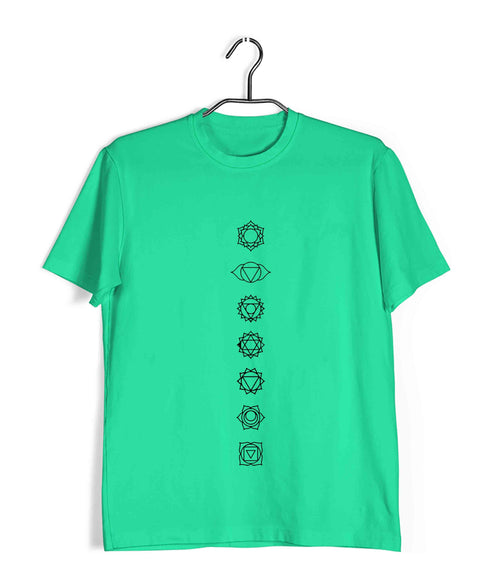 Yoga 7 Chakras Minimal Sports Fitness Casual Graphic Printed T-Shirt for Men