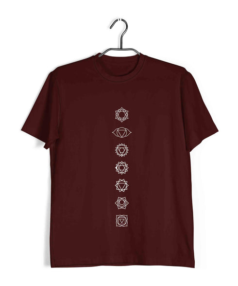 Yoga 7 Chakras Minimal Sports Fitness Casual Graphic Printed T-Shirt for Men
