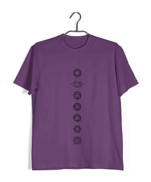 Yoga 7 Chakras Minimal Sports Fitness Casual Graphic Printed T-Shirt for Men