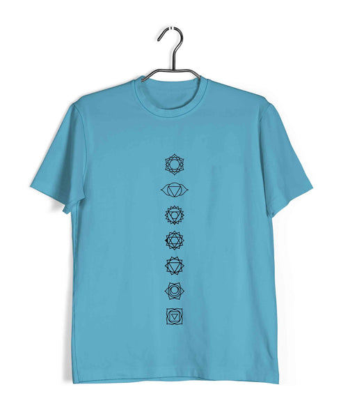 Yoga 7 Chakras Minimal Sports Fitness Casual Graphic Printed T-Shirt for Men
