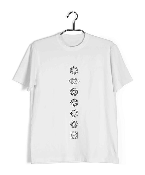 Yoga 7 Chakras Minimal Sports Fitness Casual Graphic Printed T-Shirt for Men