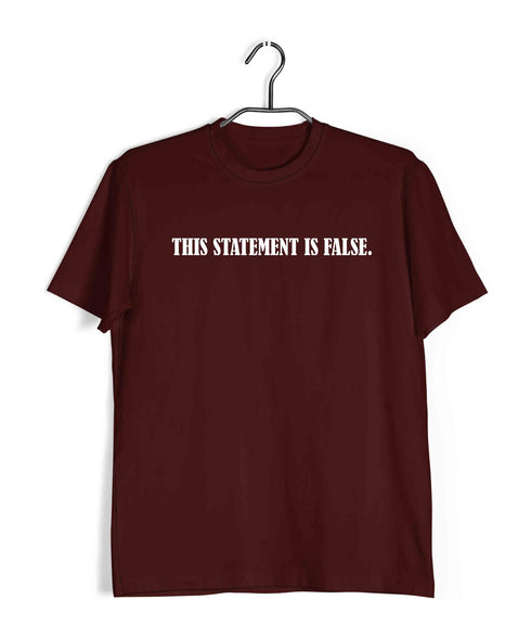Computer Science Coder Liar's ParadoxThis statement is false Engineering Paradox Casual Graphic Printed T-Shirt for Men