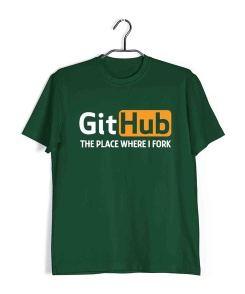 Computer Science Coder Github - The place where I fork Engineering Casual Graphic Printed T-Shirt for Men