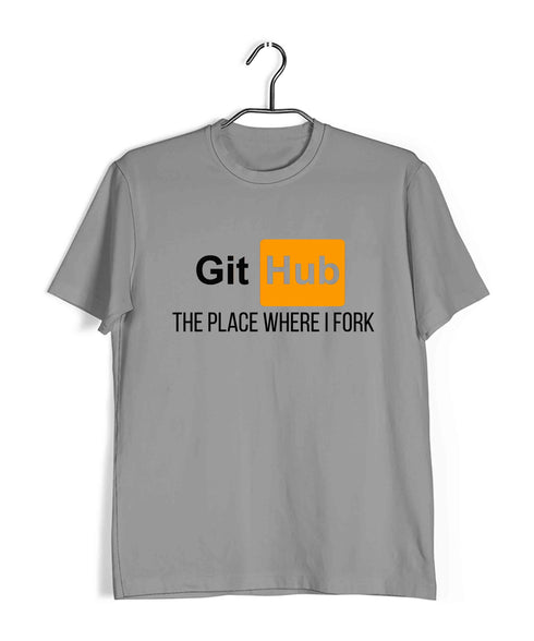 Computer Science Coder Github - The place where I fork Engineering Casual Graphic Printed T-Shirt for Men