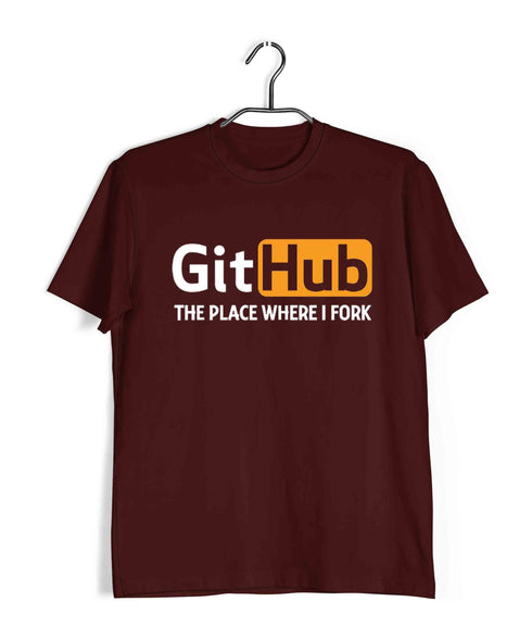 Computer Science Coder Github - The place where I fork Engineering Casual Graphic Printed T-Shirt for Men