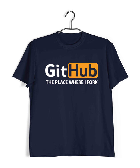 Computer Science Coder Github - The place where I fork Engineering Casual Graphic Printed T-Shirt for Men