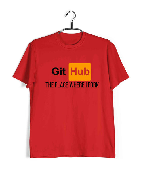 Computer Science Coder Github - The place where I fork Engineering Casual Graphic Printed T-Shirt for Men