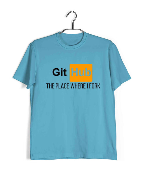 Computer Science Coder Github - The place where I fork Engineering Casual Graphic Printed T-Shirt for Men