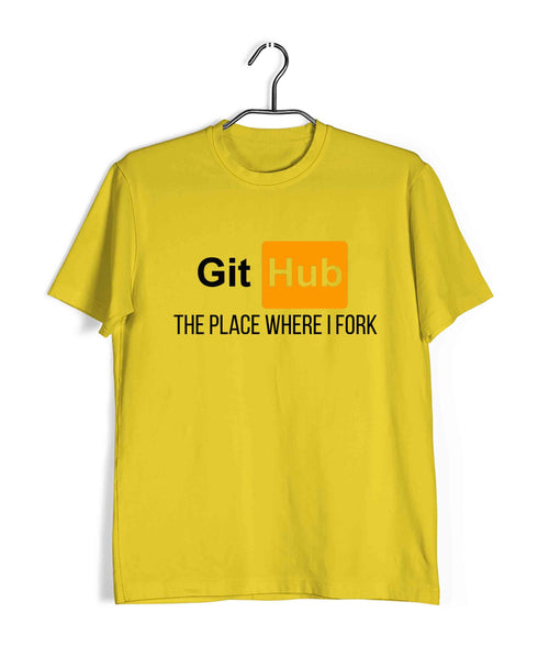 Computer Science Coder Github - The place where I fork Engineering Casual Graphic Printed T-Shirt for Men