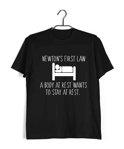Engineering Science Nerd Physics Newton's First Law Custom Printed Graphic Design T-Shirt for Men