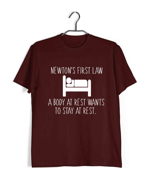 Engineering Science Nerd Physics Newton's First Law Custom Printed Graphic Design T-Shirt for Men