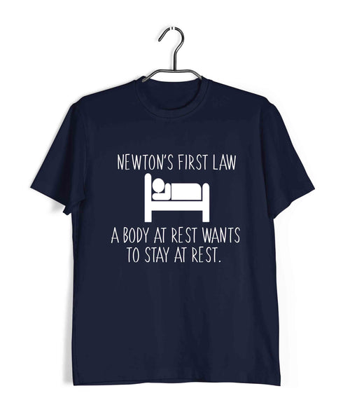 Engineering Science Nerd Physics Newton's First Law Custom Printed Graphic Design T-Shirt for Men