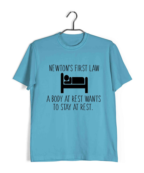 Engineering Science Nerd Physics Newton's First Law Custom Printed Graphic Design T-Shirt for Men