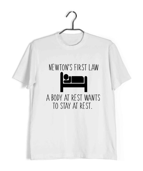 Engineering Science Nerd Physics Newton's First Law Custom Printed Graphic Design T-Shirt for Men