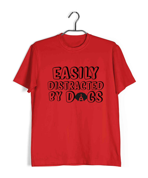Aaramkhor Specials Dogs Easily Distracted By Dogs Custom Printed Graphic Design T-Shirt for Women