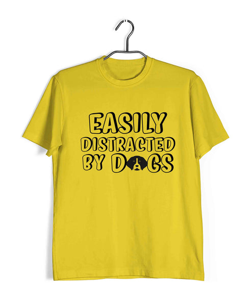 Aaramkhor Specials Dogs Easily Distracted By Dogs Custom Printed Graphic Design T-Shirt for Women
