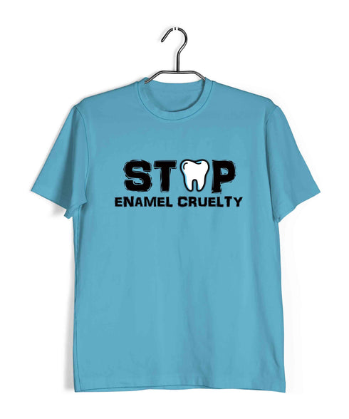 Dentist Medicine Dentist Stop Enamel Cruelty Custom Printed Graphic Design T-Shirt for Men