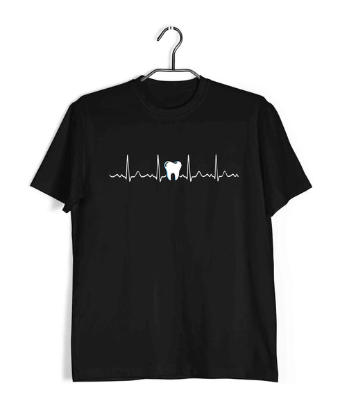 Dentist Medicine Dentist Dentistry in my heartbeat Custom Printed Graphic Design T-Shirt for Men