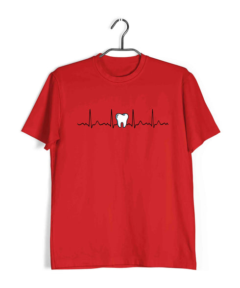 Dentist Medicine Dentist Dentistry in my heartbeat Custom Printed Graphic Design T-Shirt for Men