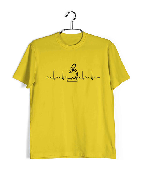 Science Nerd Biology Microscope ECG Custom Printed Graphic Design T-Shirt for Men