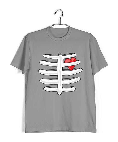 Science Nerd Biology Heart in Ribcage Custom Printed Graphic Design T-Shirt for Women
