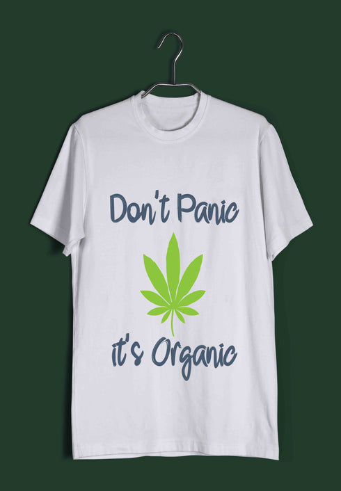 Weed Aaramkhor Specials Dont Panic It's Organic The Classics Nerd Casual Graphic Printed T-Shirt for Men