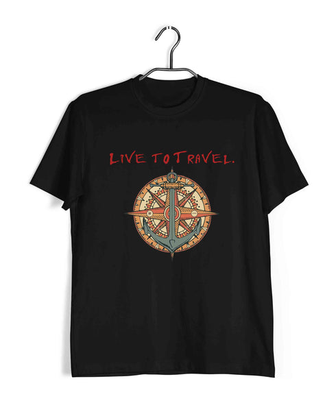 Wanderlust Travel Travel LIVE TO TRAVEL, TRAVEL TO LIVE Custom Printed Graphic Design T-Shirt for Women