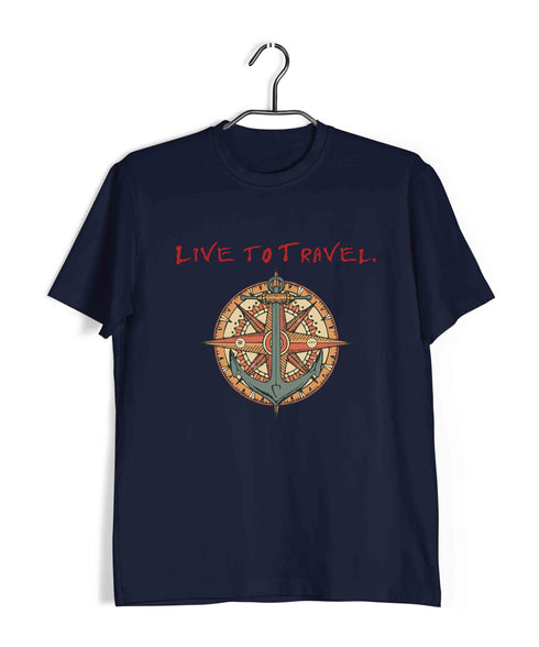 Wanderlust Travel Travel LIVE TO TRAVEL, TRAVEL TO LIVE Custom Printed Graphic Design T-Shirt for Women