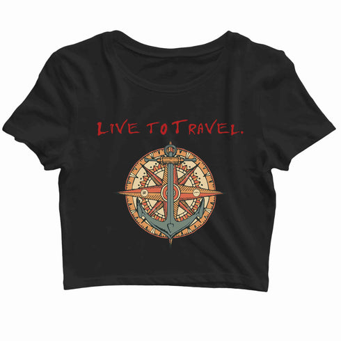 Travel Wanderlust Everybody needs Vitamin Sea Custom Printed Graphic Design Crop Top T-Shirt for Women
