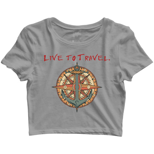 Travel Wanderlust Everybody needs Vitamin Sea Custom Printed Graphic Design Crop Top T-Shirt for Women