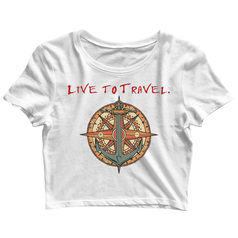 Travel Wanderlust Everybody needs Vitamin Sea Custom Printed Graphic Design Crop Top T-Shirt for Women