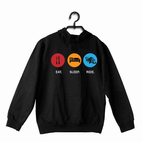 Biker Travel Wanderlust Eat Sleep Ride UNISEX HOODIE Sweatshirts
