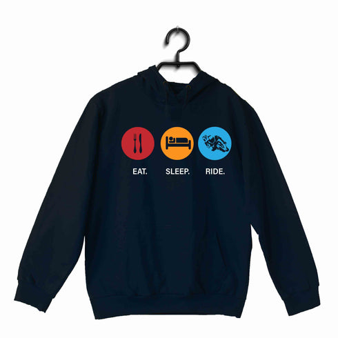 Biker Travel Wanderlust Eat Sleep Ride UNISEX HOODIE Sweatshirts