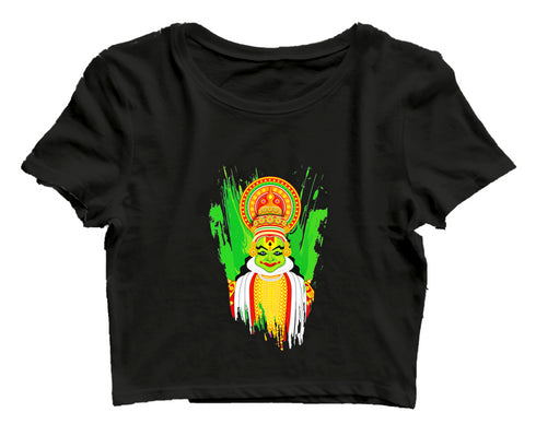 Quirkipedia Kathakali Malayalam Kerala Womens Crop Tops