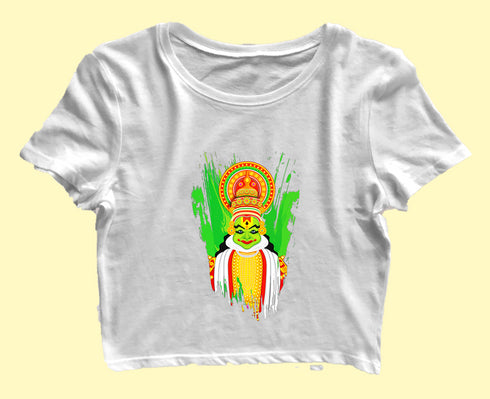 Quirkipedia Kathakali Malayalam Kerala Womens Crop Tops