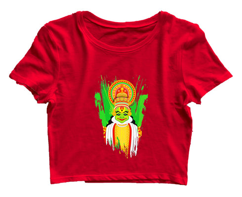 Quirkipedia Kathakali Malayalam Kerala Womens Crop Tops