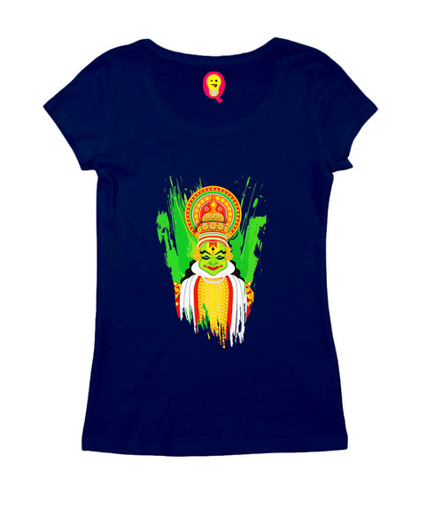 Quirkipedia Kathakali Malayalam Kerala Womens Tshirts