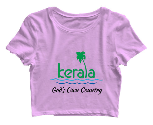 Quirkipedia God's Own Country Malayalam Kerala Womens Crop Tops