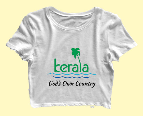 Quirkipedia God's Own Country Malayalam Kerala Womens Crop Tops