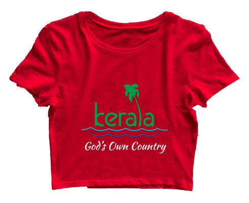 Quirkipedia God's Own Country Malayalam Kerala Womens Crop Tops