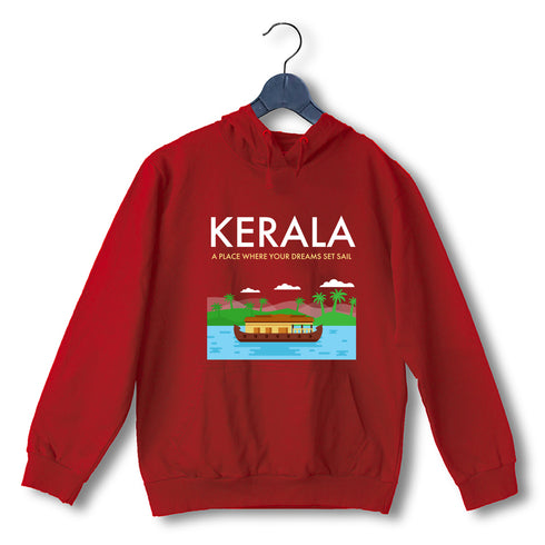Quirkipedia Kerala-Boat Sail Malayalam Kerala Hooded SweatShirts